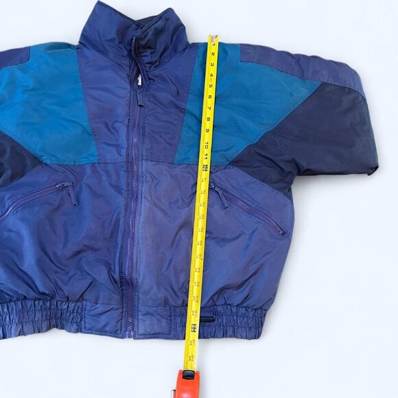 Vintage Brittania Blue Colorblock Ski Jacket Men’s L Unisex 90s Winter Coat - Picture 3 of 8